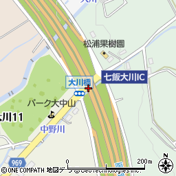 七飯大川ＩＣ周辺の地図