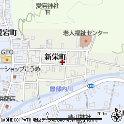 北海道江差町（檜山郡）新栄町周辺の地図