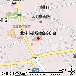 北斗市総合分庁舎周辺の地図