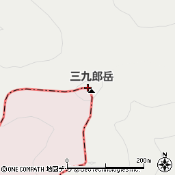 三九郎岳周辺の地図