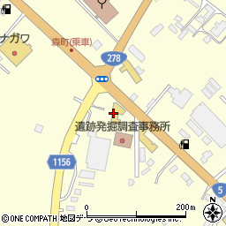 函館トヨタ自動車森店周辺の地図