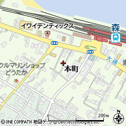 北海道茅部郡森町本町111周辺の地図