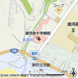 浦河赤十字病院（日本赤十字社）周辺の地図
