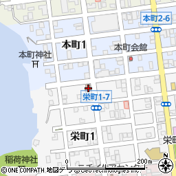 室蘭栄町郵便局周辺の地図