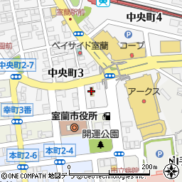 セブンイレブン室蘭中央町店周辺の地図
