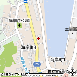 ローソン室蘭海岸町店周辺の地図