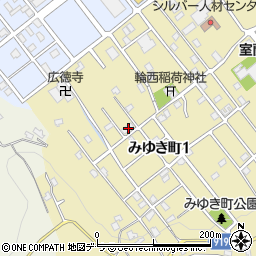 北海道室蘭市みゆき町1丁目8-9周辺の地図