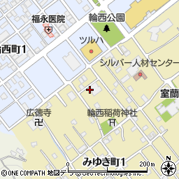 北海道室蘭市みゆき町1丁目16周辺の地図