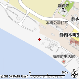北海道新ひだか町（日高郡）静内海岸町周辺の地図