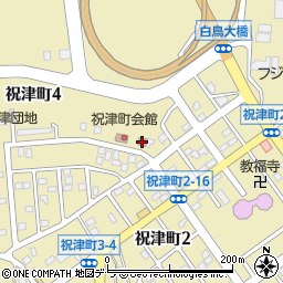 室蘭祝津郵便局周辺の地図