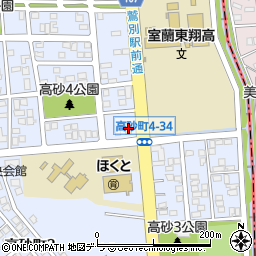 ファミリーマート室蘭東翔高校前店周辺の地図