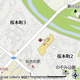 コープのぼりべつ桜木店駐車場周辺の地図