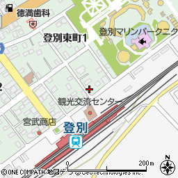 北海道登別市登別東町1丁目周辺の地図