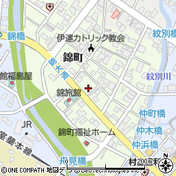北海道伊達市錦町周辺の地図