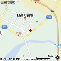 日高町役場　門別公民館周辺の地図