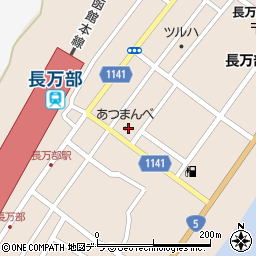 長万部商工会周辺の地図