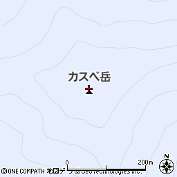 カスベ岳周辺の地図