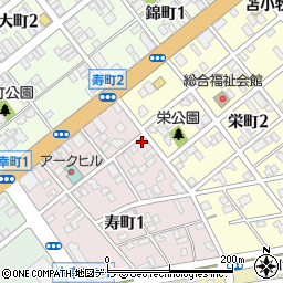 北海道苫小牧市寿町2丁目1-14周辺の地図