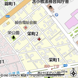 北海道苫小牧市栄町周辺の地図