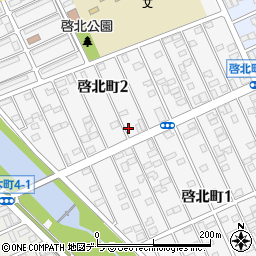 北海道新聞苫小牧市内販売所啓北・中村販売所周辺の地図