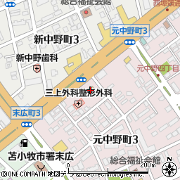 セブンイレブン苫小牧元中野店周辺の地図