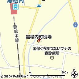 黒松内町役場　議会事務局周辺の地図