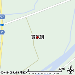 北海道平取町（沙流郡）貫気別周辺の地図