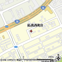 北海道苫小牧市拓勇西町8丁目1-28周辺の地図