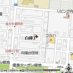 北海道千歳市白樺周辺の地図