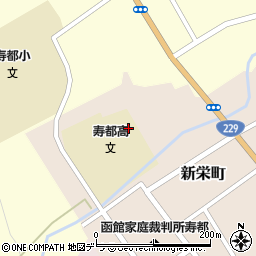 寿都高校事務室周辺の地図