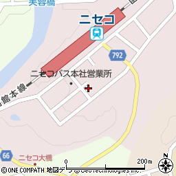 北海道ニセコ町（虻田郡）中央通周辺の地図
