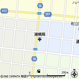 浦幌郵便局周辺の地図