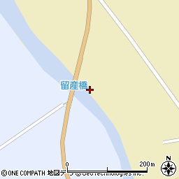 留産橋周辺の地図