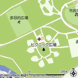 青葉公園（ピクニック広場）トイレ周辺の地図