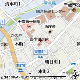 千歳市役所　教育委員会青少年会館周辺の地図