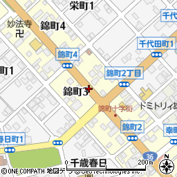 北海道千歳市錦町周辺の地図