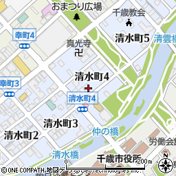 北海道千歳市清水町周辺の地図