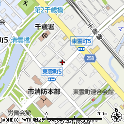 北海道千歳市東雲町周辺の地図