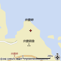 弁慶岬灯台周辺の地図