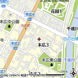 北海道千歳市末広3丁目周辺の地図