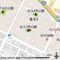 北斗３号公園トイレ周辺の地図
