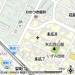 北海道千歳市末広8丁目周辺の地図