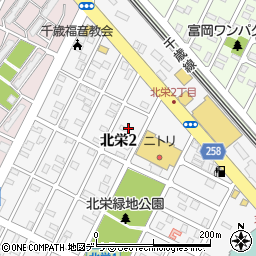 北海道千歳市北栄2丁目周辺の地図