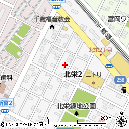 北海道千歳市北栄2丁目20周辺の地図