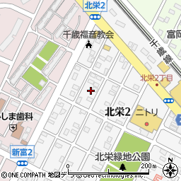 北海道千歳市北栄2丁目25周辺の地図