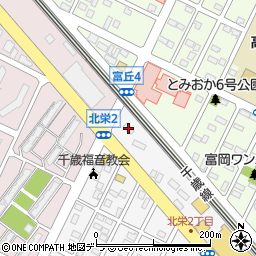 ローソン千歳北栄二丁目店周辺の地図
