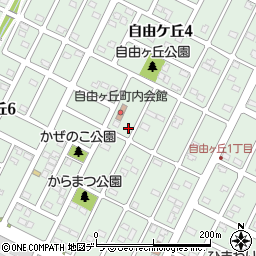 北海道千歳市自由ケ丘周辺の地図