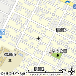 北海道千歳市信濃3丁目23-2周辺の地図
