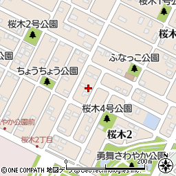 北海道千歳市桜木周辺の地図