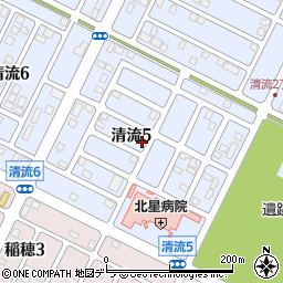 北海道千歳市清流5丁目周辺の地図